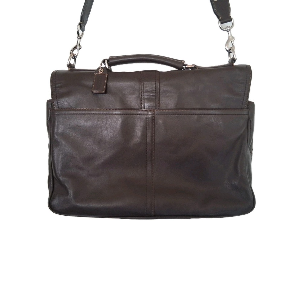 Vtg Coach F70096 Thompson Brown Leather Messenger Briefcase Laptop Bag Restored - Picture 5 of 16